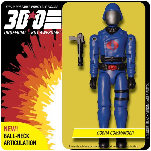 COBRA COMMANDER// GI Joe // O-Ring Action Figure· STL File For 3D Printing·Cults - Foto 13