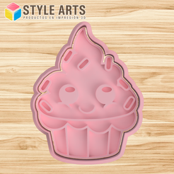 CAKE4.png Cupcake muffin Kawaii cutter for cookies and doughs