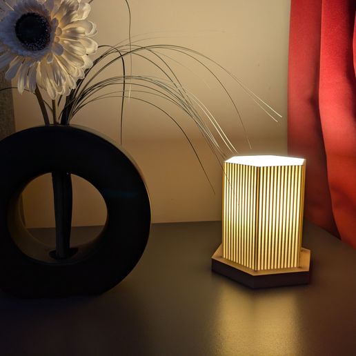 hexagon table lamp STL 3D model
