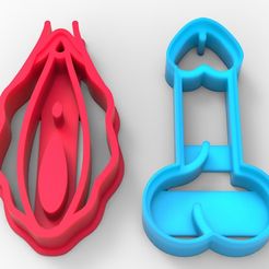 1.jpg Free STL file genital Cutter Cookie・3D printer design to download