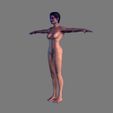 4.jpg Animated Naked woman-Rigged 3d game character Low-poly 3D model