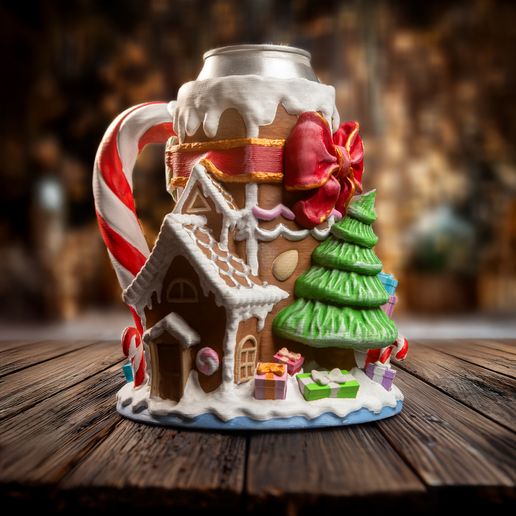 Xmas Can Mug - Christmas Snowman Holiday Can Mug - 3D Printable STL