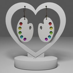 Palette-earrings.jpg STL file Color palette earrings・3D printable model to download