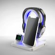 Untitled-765-LED-2.jpg HEADPHONE STAND with MAGSAFE CHARGER FOR IPHONE & WATCH - NEW