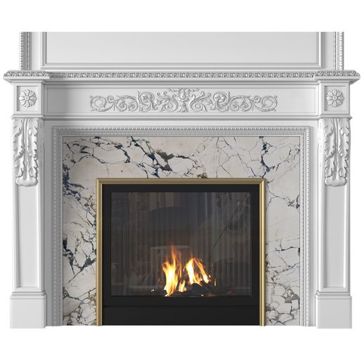 3ddd2.jpg White Fireplace in a classic style. Fireplace in classic style