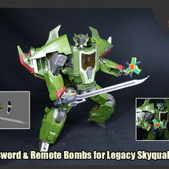 SkyquakeAddons_FS.jpg 3D file Sword and Remote Bombs for Transformers Legacy Skyquake・3D printing model to download