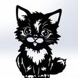 2.jpg line art cat 4, wall art cat, 2d art cat, cat, kitten, le chat, wall cat, cat decoration, feline
