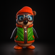 1.png Adorable Winter Penguin Figurine – 3D Printed Collectible with Goggles, Hat & Vest | Cute Animal