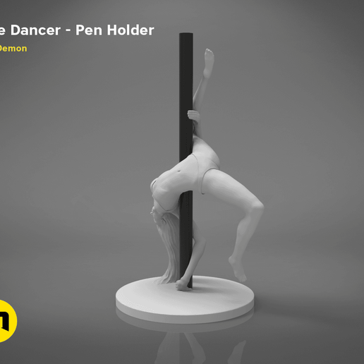 poledancer-right.182.png Télécharger le fichier STL Pole Dancer - Porte-stylo • Objet pour imprimante 3D, 3D-mon