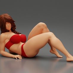 1-01.jpg 3D file Sexy Adult Woman in Swimsuit Sunbathing on the Beach 3D Print Model・3D printable model to download, 3DGeshaft
