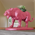 lioness-roar-walk-planter-2.png lioness roaring planter pot flower vase stl 3d print file