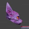Sphynx_Cat_Mask_STL_3dprintmodel_08.jpg Sphynx Cat Mask Halloween Cosplay Helmet for 3D Print