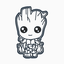 SADASD.png STL file GROOT COOKIE CUTTER・Model to download and 3D print