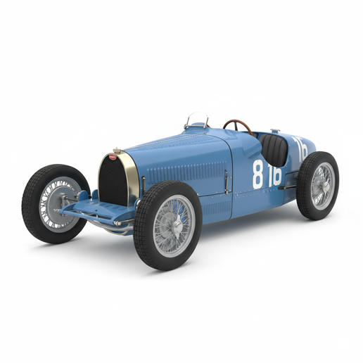 Bugatti Type 51 1930s car STL, custom car STL, camber car STL, limousine STL, hatchback STL, car garage STL, jeep style STL, modern car STL, convertible STL, GT car STL, lowrider car STL, easy to print car, pre supported car STL, 90s JDM STL, hybrid car S