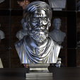 27Avicenna_frame06_4silver.png Avicenna Bust – Sculpture 3D Printable STL File