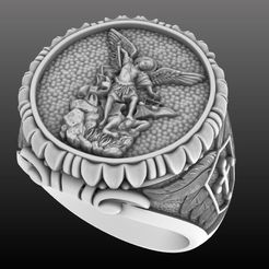 1.jpeg STL file St. Michael Guardian Ring 3D Model・3D printer model to download