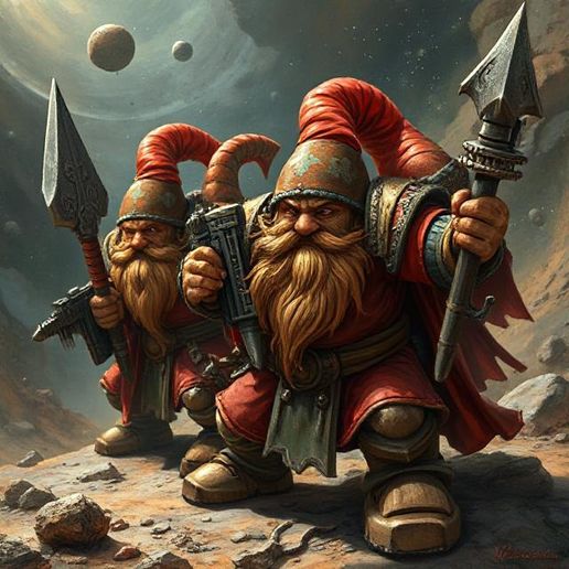 Space Dwarfs in armour 3D model