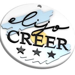 ElijoCreer_Label3D-01.jpg Файл STL Брелок для ключей I Choose to Believe - Аргентина・Модель 3D-принтера для скачивания