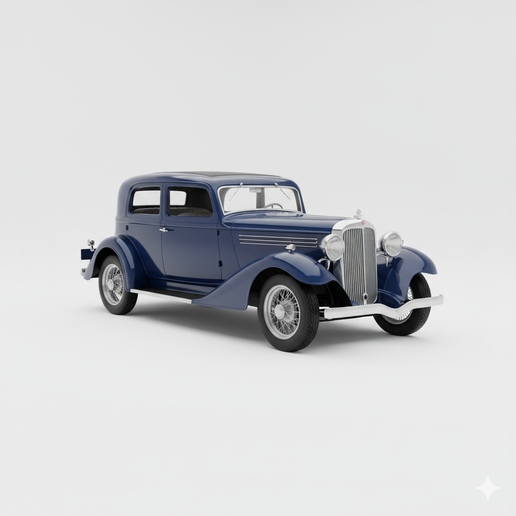 Hudson Super Six post apocalyptic car STL, classic car STL, 1:12 car STL, American muscle car STL, futuristic car STL, car keychain STL, car display model, 1:24 car STL, lowered car STL, 1:18 car STL, car workshop STL, car lamp STL, luxury car STL, car mi