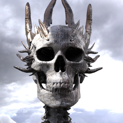 untitled.3629.png Télécharger fichier OBJ Dragon Crown scull King head 7 • Plan pour imprimante 3D, aramar