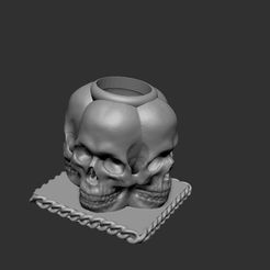 4skulls.jpg Бесплатный STL файл Skulls candle holder・Модель для загрузки и 3D-печати, cchampjr
