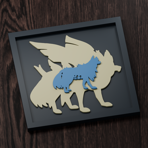 Zacian - Pokemon Silhouette Frame | Normal, Inverse & Scaled STL
