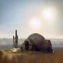 tatooine-modif.jpg Free 3D file Luke Skywalker's Home, Tatooine - Star Wars・3D printing template to download