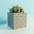 bricks1.png bricks videogame inspired planter pot