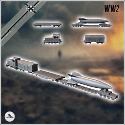 1-PREM.jpg Set of railway convoy with German V2 ballistic missile wagon and trailer (5) - Germany Eastern Western Front Normandy Stalingrad Berlin Bulge WWII