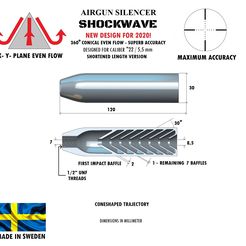 Shockwave22_5,5, 30x120mm1.jpg STL-Datei Silencer shockwave caliber 22 120 mm・Design für den 3D-Druck zum Herunterladen
