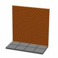 s-l1600.jpg CUSTOM BRICK WALL & SIDE WALK for 3.75 inch (1:18) Sci-Fi Diorama