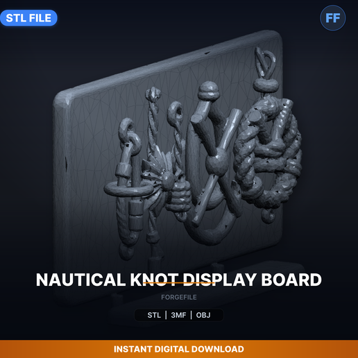 Nautical Knot Display Board - 3D Printable STL File