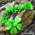 signal-2022-03-15-140347_022.png Lucky Clover Dragon, St. Patrick's Day Articulating Flexi Wiggle Pet, Print in Place, Fantasy Shamrock Dragon