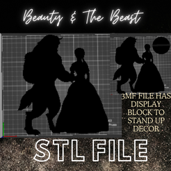 Stl-file-5.png Centro de mesa Bella y la Bestia / Adorno para tarta / Decoración para cumpleaños / Decoración para centros de mesa
