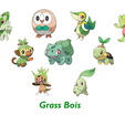 grassStarters.png All Starter Pokémon Lithophane 2D Art Bundle