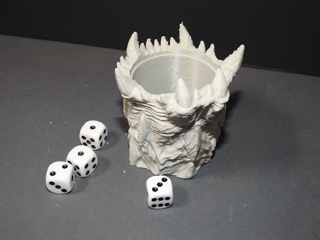 WOTR_dicecup_proto_04.jpg Download free STL file War Of The Ravaged - Dice Cup/Shaker • 3D printable template, LSMiniatures