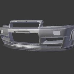 1.jpg Fichier STL Pare-chocs avant Nissan Skyline GTR R34 Z-Tune 1:10・Design pour impression 3D à télécharger