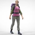 H1.2.jpg N3 walking Hiker Woman 1 64 Miniature 3D print model