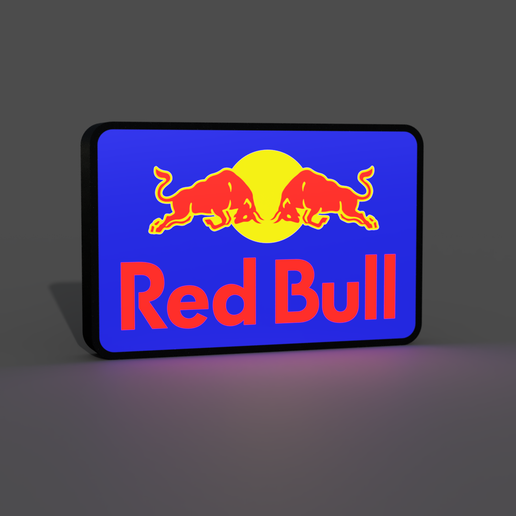 🐂 Red Bull Logo Lightbox LED Lamp・ STL File for ・Cults