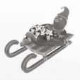 Wireframe-High-MS-50.jpg Christmas Sleigh with Melted Flexi Snowman.Print-in-place. (No Supports and no Rafts)