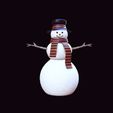 16434-POLY.jpg DOWNLOAD SNOWMAN 3D Model - Obj - FbX - 3d PRINTING - Christmas - Noel Christmas