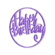 circle hbd.obj Birthday Cake Topper + Wall Sticker + event tag