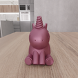 untitled4.png 3D Cute Unicorn Decor as Stl File & Unicorn Gift, Unicorn Birthday, Animal Decor, Unicorn Horn, Gift for Kids, 3D Printing, Animal Gift