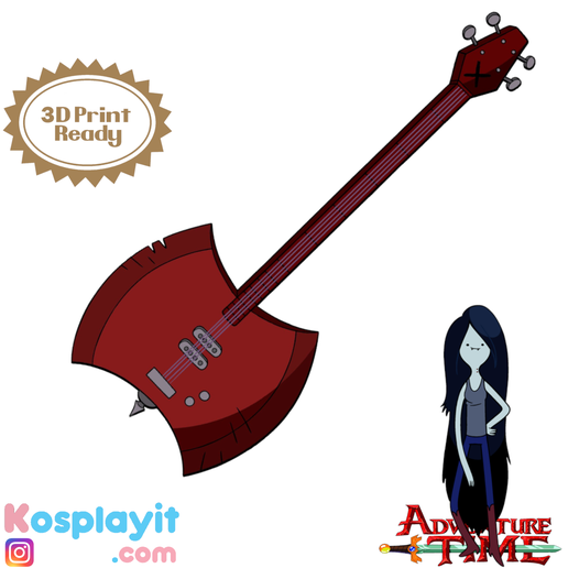 Marceline's Axe Bass 3D Model - Adventure Time Cosplay - 3D Printing - 3D Print - STL - Marceline Cosplay - Bass Axe