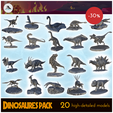 Pack.png Dinosaur miniatures pack - High detailed Prehistoric animal HD Paleoart