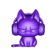cat_music.obj Unfazed music lover. Figurine.