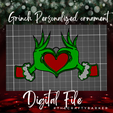 Grinch-ornament.png Grinch hand with heart Ornament / christmas ornament / grinch decor