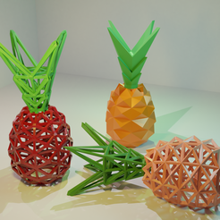 pinaple1.png Archivo STL Manojo de piñas de bajo poligonaje・Modelo de impresora 3D para descargar