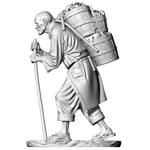 Old Worker Sculpture - Escultura Trabajador Anciano - Sculpture Vieil Ouvrier - تمثال عامل مسن