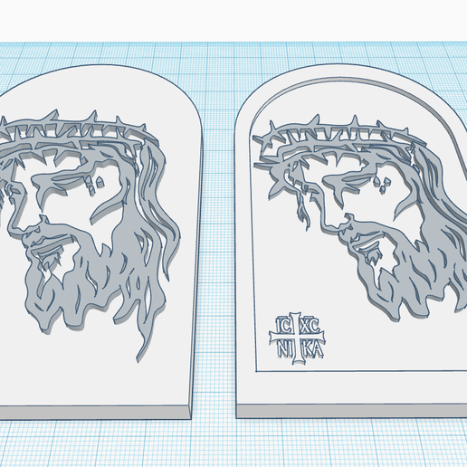 Jesus-Christ-icon-1.png Download file Jesus Christ icon, inscription IC XC NIKA, Christian Gift, Home Wall Art Decor, spiritual medalion PACK of 2 models • 3D print model, Allexxe